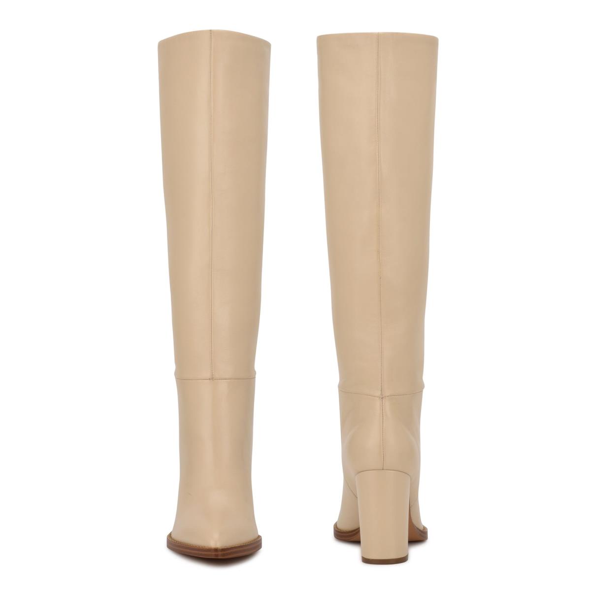 Botas de Tacon Nine West Hiya Mujer Creme | 3184QNDWK