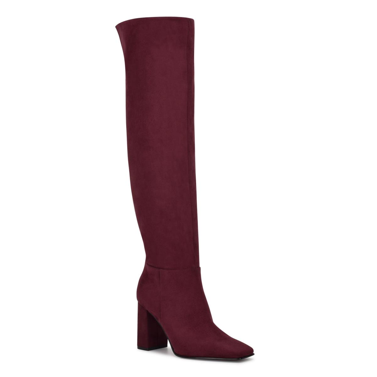 Botas de Tacon Nine West Kalida Mujer Burdeos | 9128RZMLX