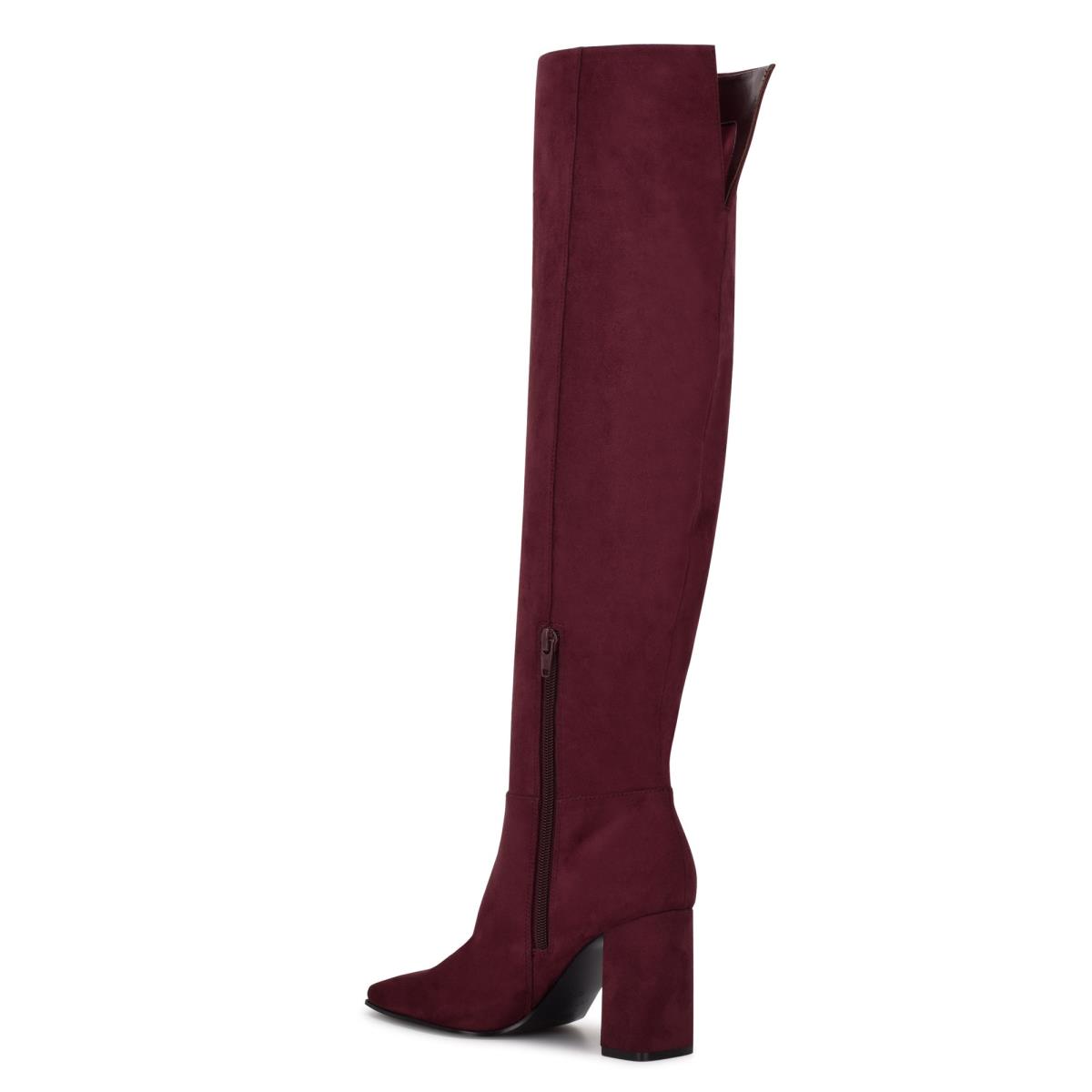 Botas de Tacon Nine West Kalida Mujer Burdeos | 9128RZMLX