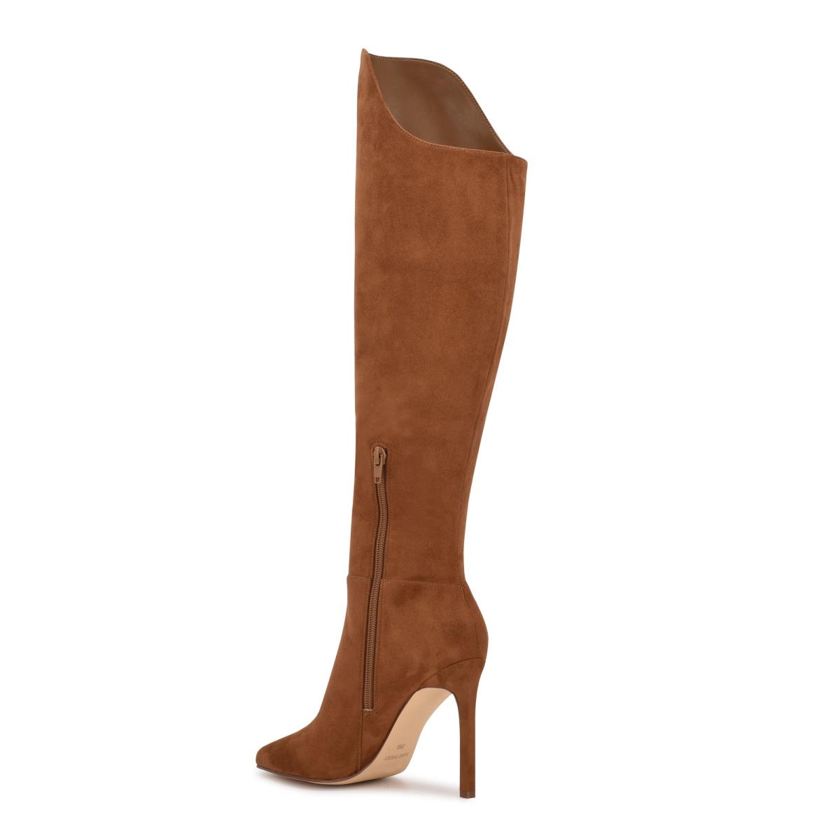 Botas de Tacon Nine West Teleena Anchos Calf Mujer Marrones | 5932AZKQE