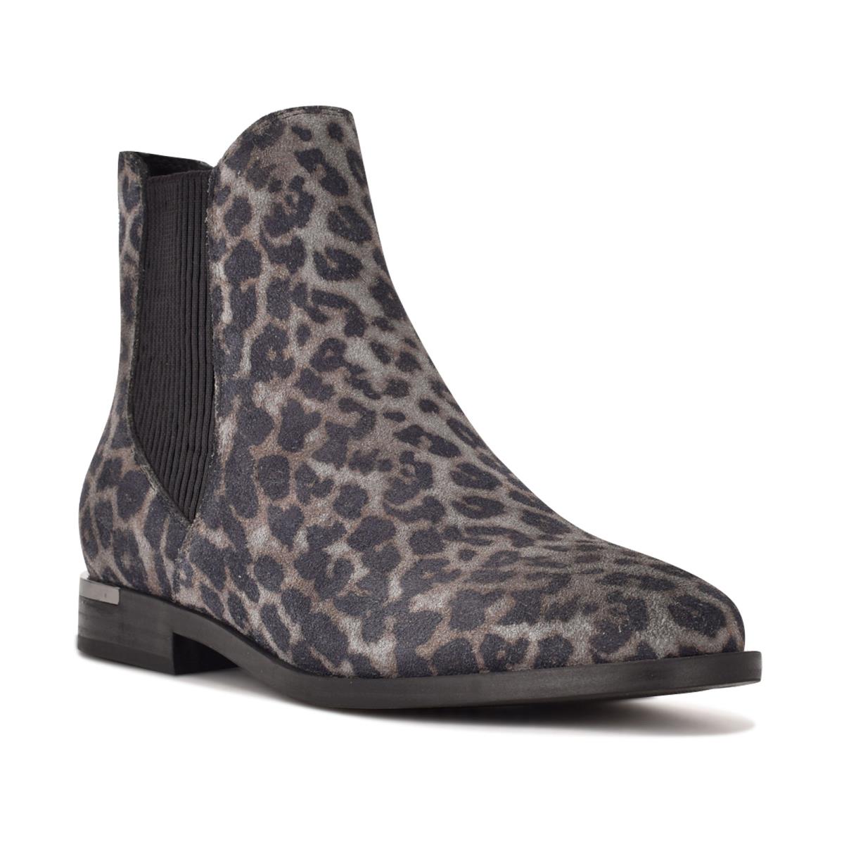 Botines Nine West Agate Chelsea Mujer Gris Leopardo | 3962ACGMF