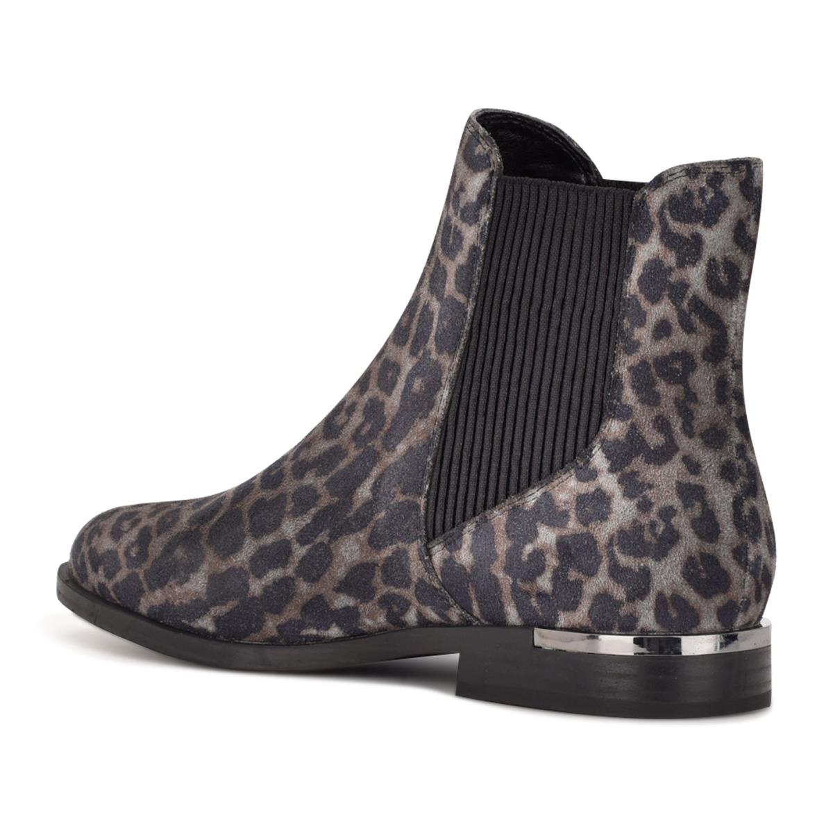 Botines Nine West Agate Chelsea Mujer Gris Leopardo | 3962ACGMF