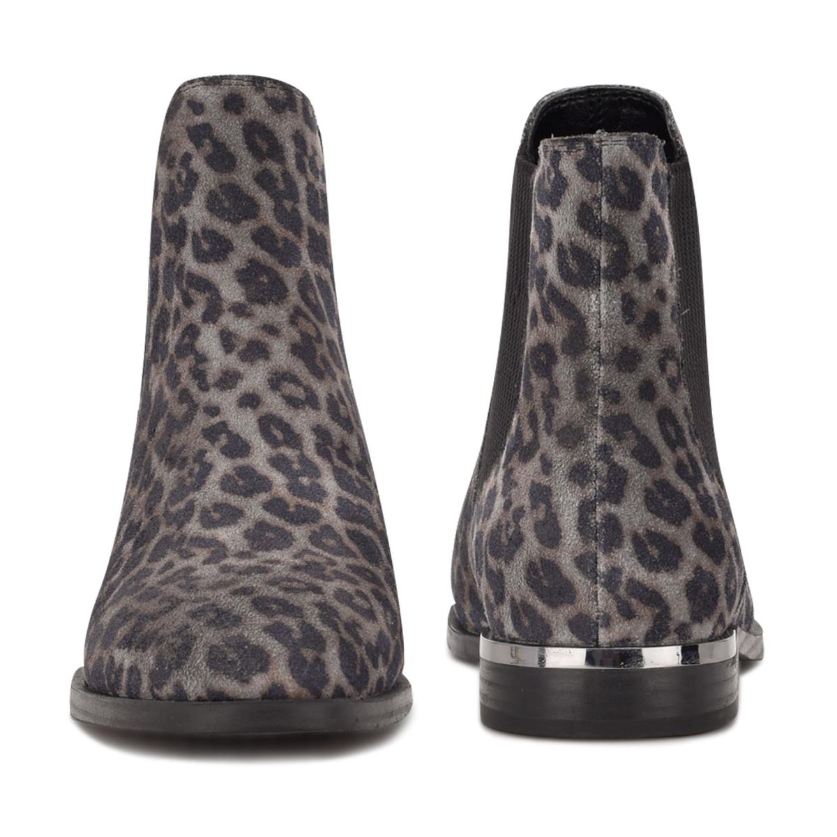 Botines Nine West Agate Chelsea Mujer Gris Leopardo | 3962ACGMF