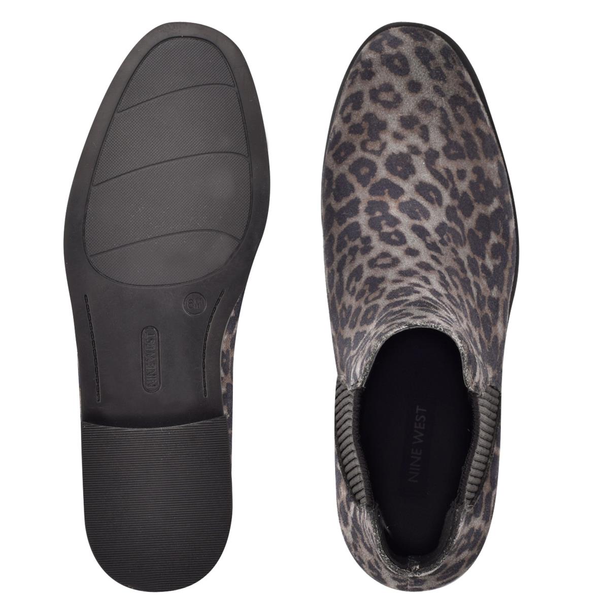 Botines Nine West Agate Chelsea Mujer Gris Leopardo | 3962ACGMF