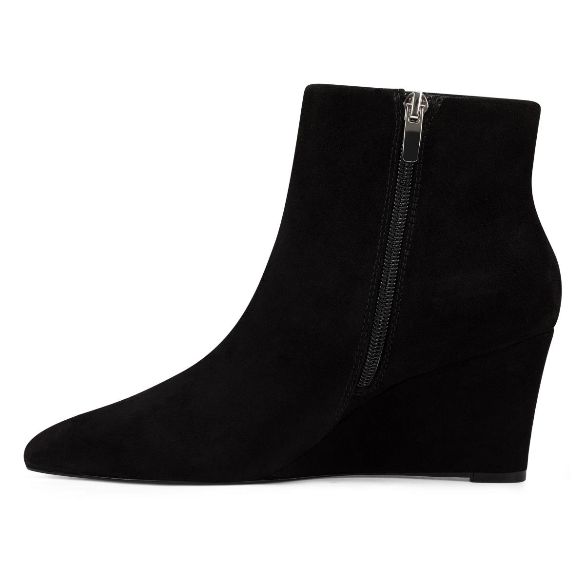 Botines Nine West Carter Wedge Mujer Negras | 6283FWVER