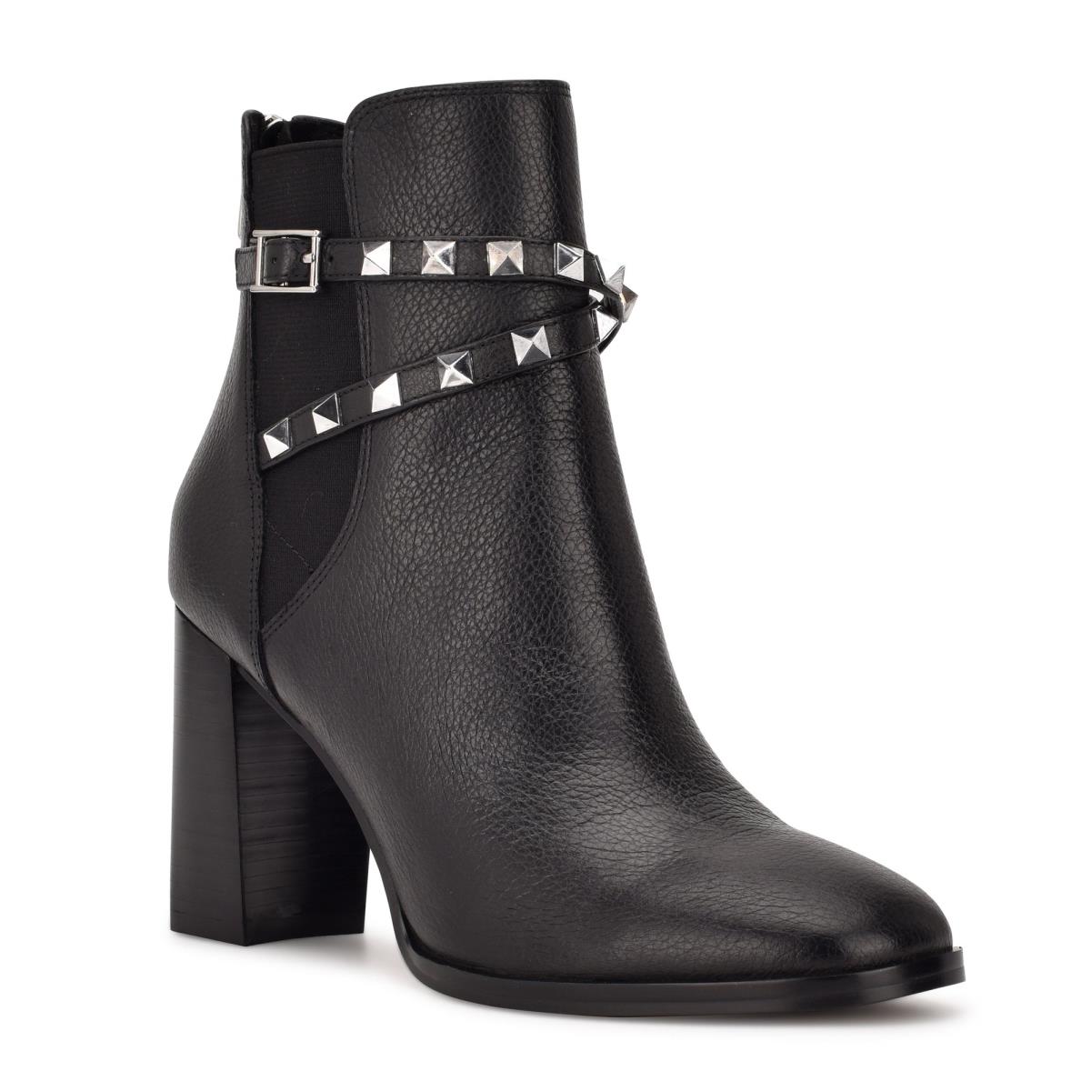 Botines Nine West Donda Tacón Mujer Negras | 7163GWJYX