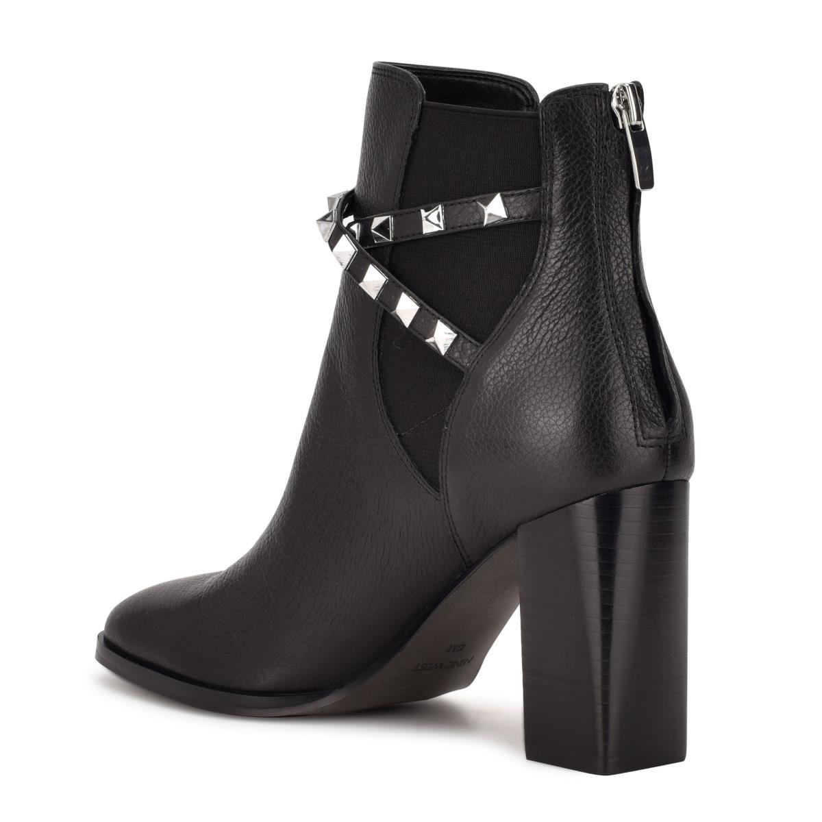 Botines Nine West Donda Tacón Mujer Negras | 7163GWJYX