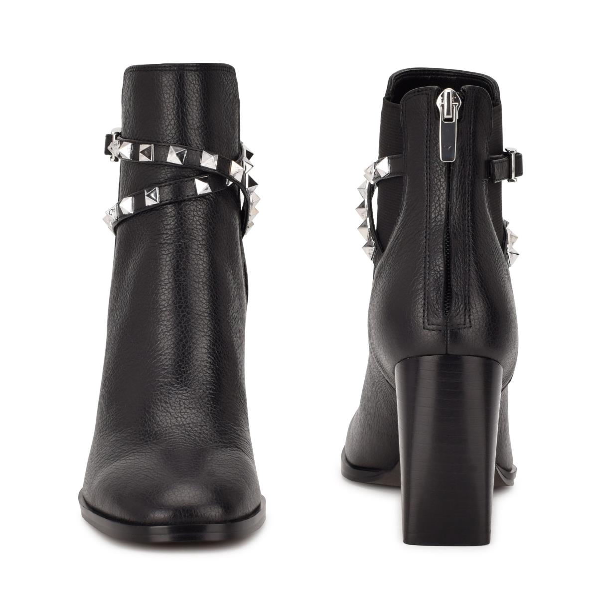 Botines Nine West Donda Tacón Mujer Negras | 7163GWJYX