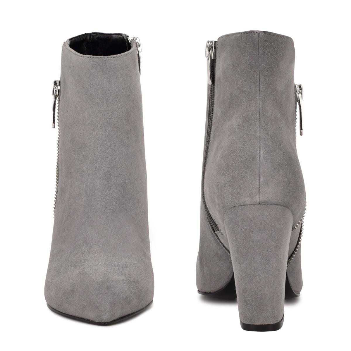 Botines Nine West Glorya Tacón Mujer Gris | 7864RYPMD