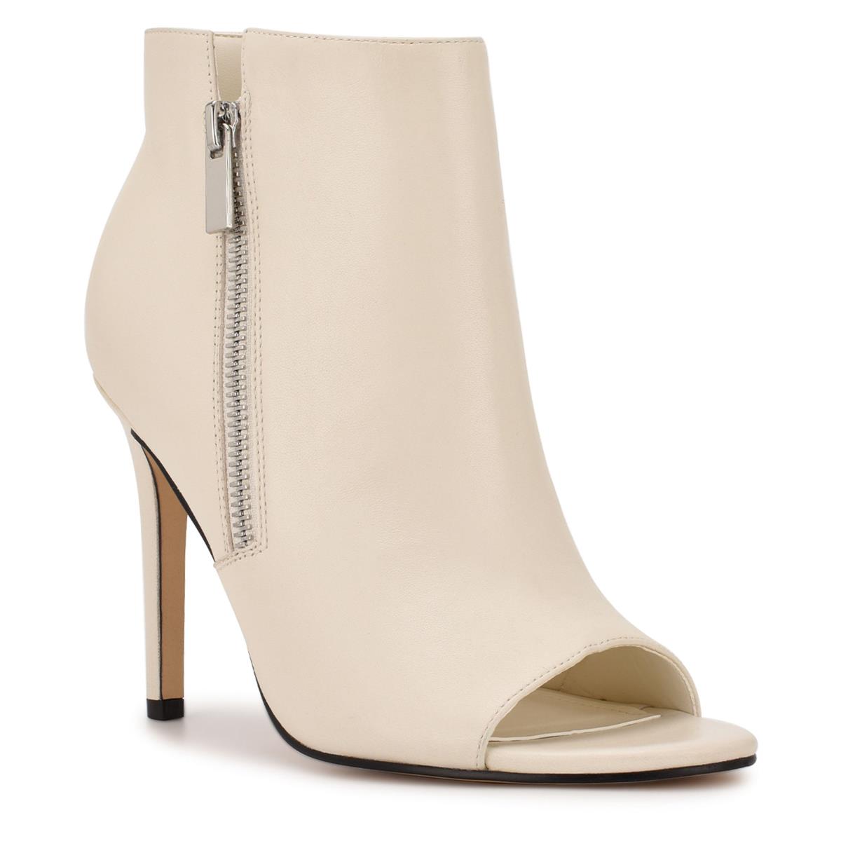 Botines Nine West Izip Peep toe Mujer Creme | 4370WINGS