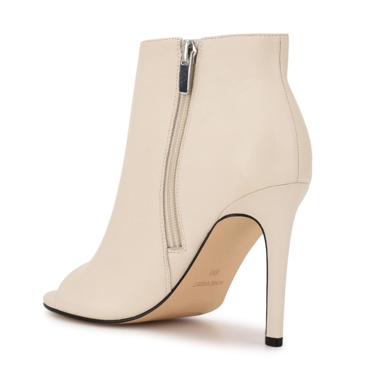 Botines Nine West Izip Peep toe Mujer Creme | 4370WINGS