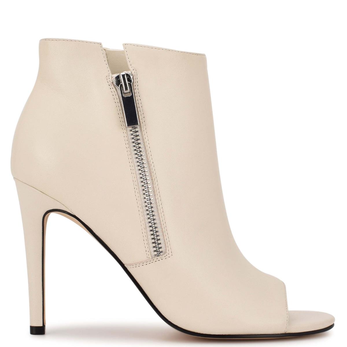 Botines Nine West Izip Peep toe Mujer Creme | 4370WINGS