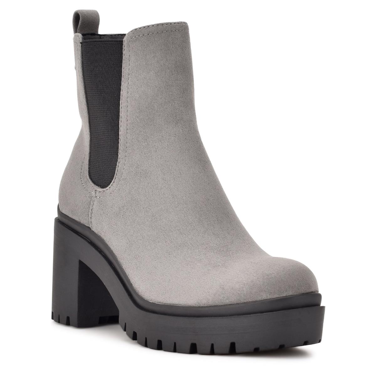 Botines Nine West Quies Chelsea Tacón Mujer Gris | 6574QTYDA