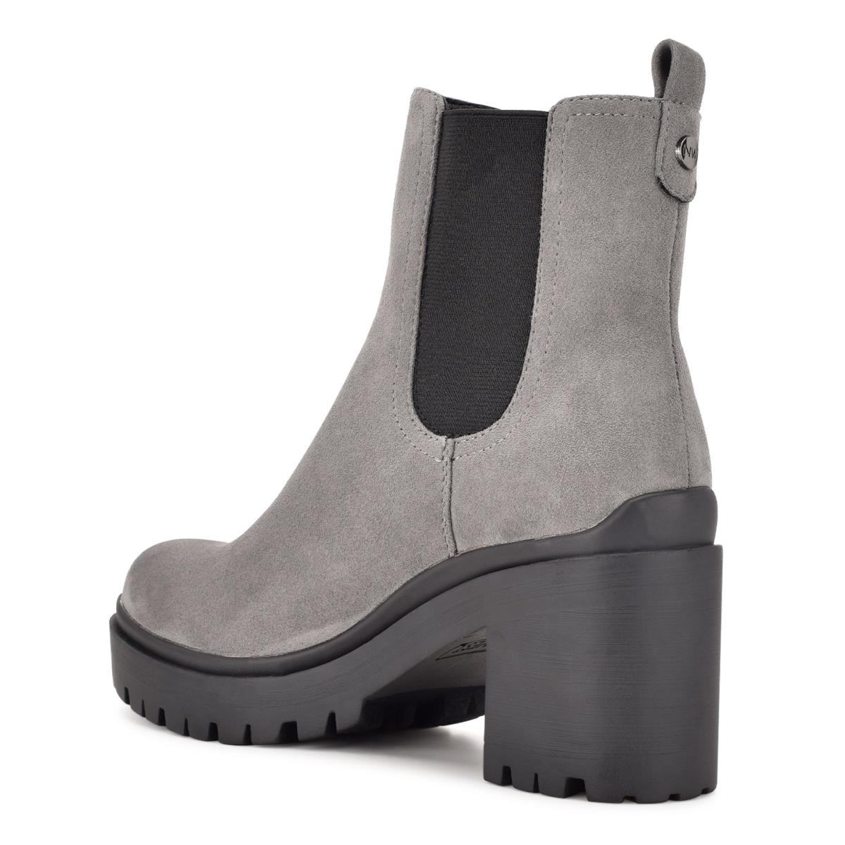 Botines Nine West Quies Chelsea Tacón Mujer Gris | 6574QTYDA