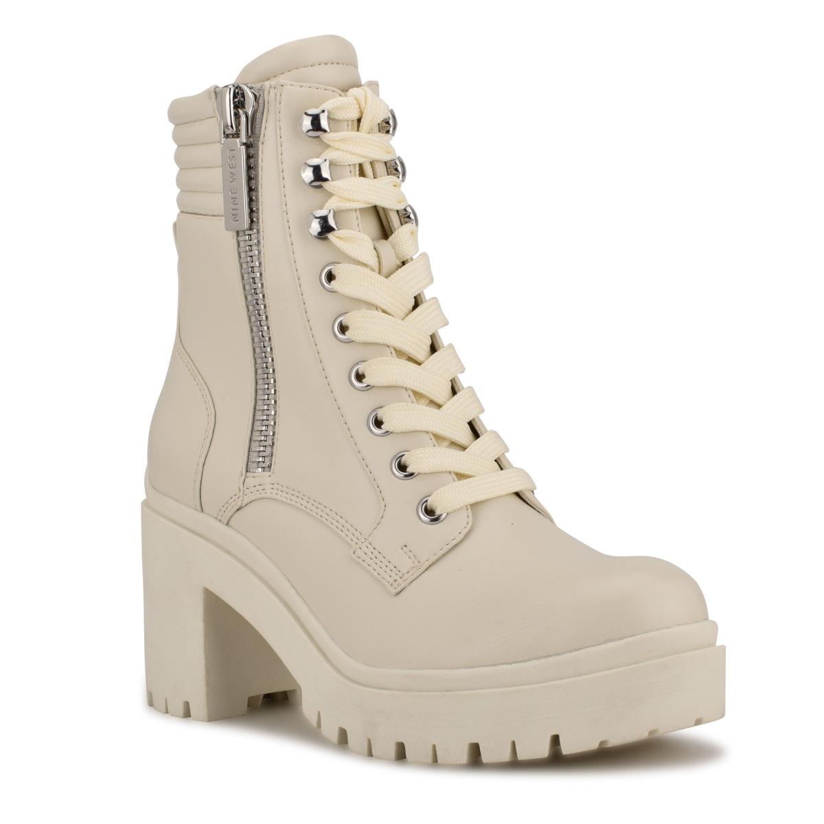 Botines Nine West Quiz Tacón Mujer Beige | 3725QYZFO