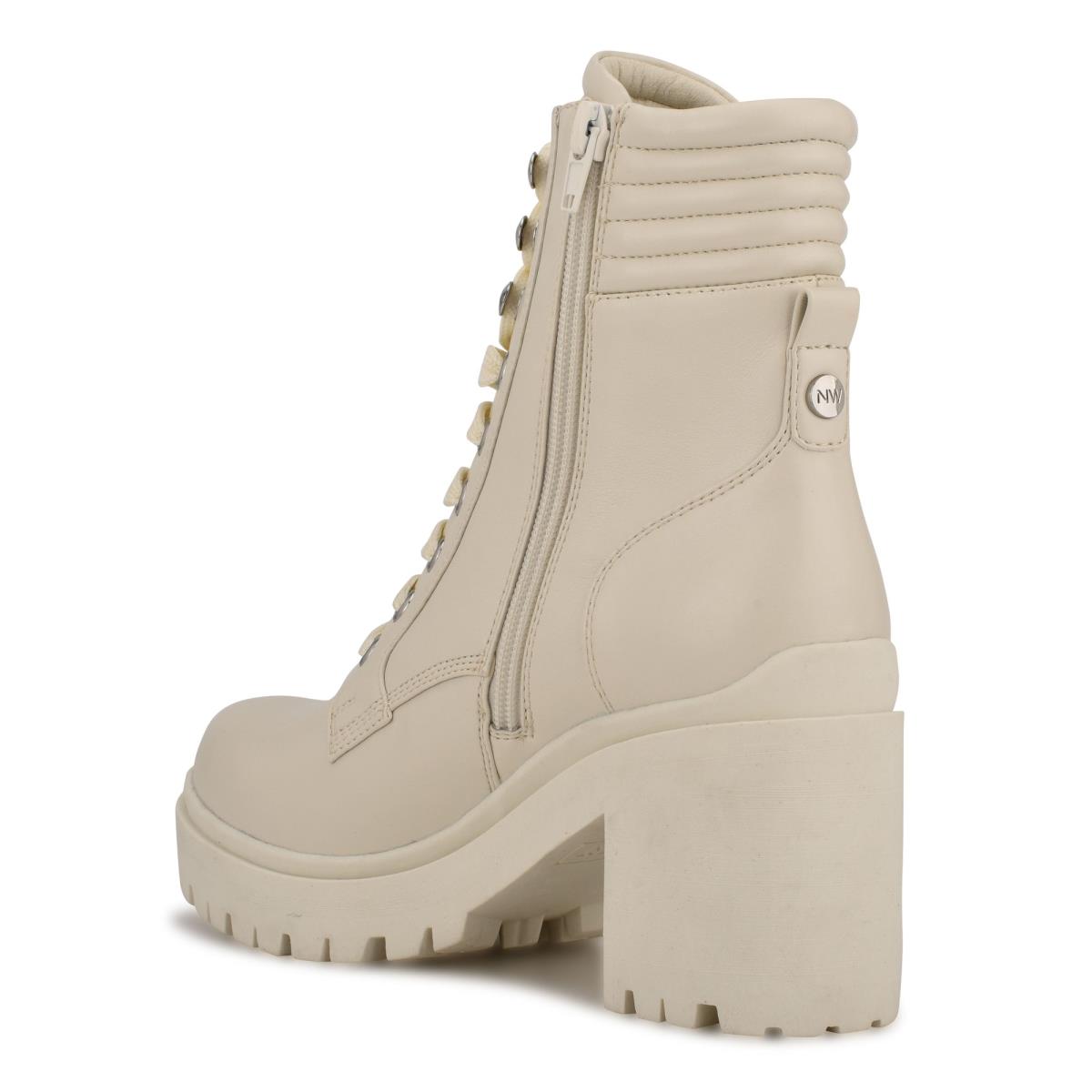 Botines Nine West Quiz Tacón Mujer Beige | 3725QYZFO