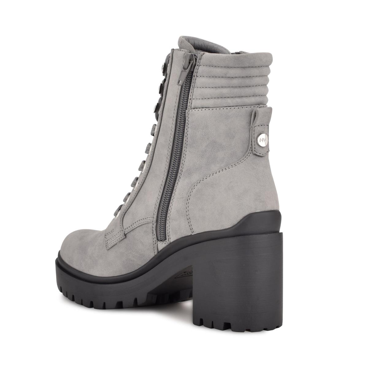 Botines Nine West Quiz Tacón Mujer Gris | 6179WTELQ