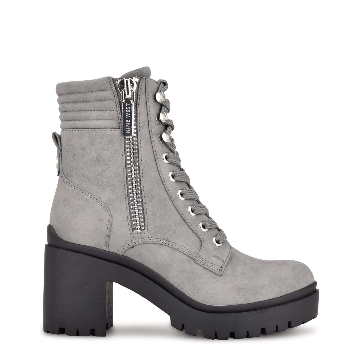 Botines Nine West Quiz Tacón Mujer Gris | 6179WTELQ