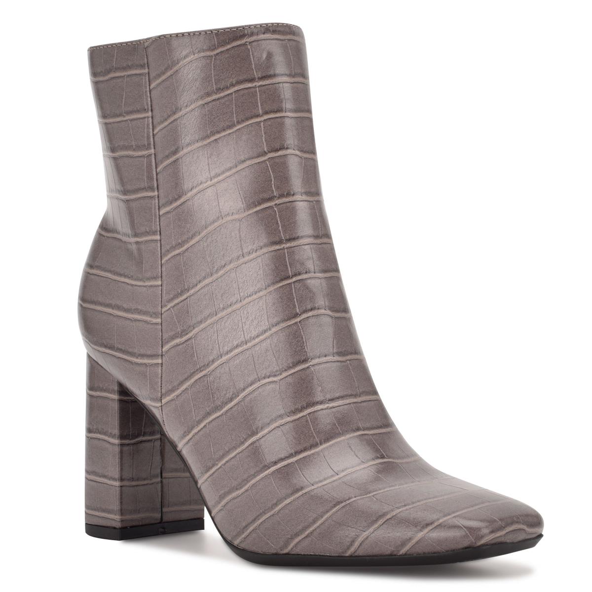 Botines Nine West Sardo 9x9 Tacón Mujer Gris | 9230VIPFN