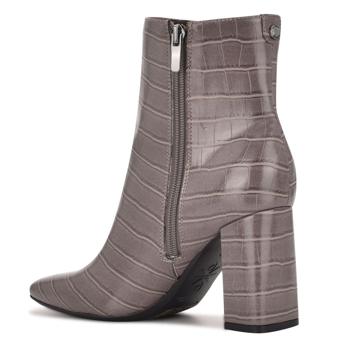 Botines Nine West Sardo 9x9 Tacón Mujer Gris | 9230VIPFN