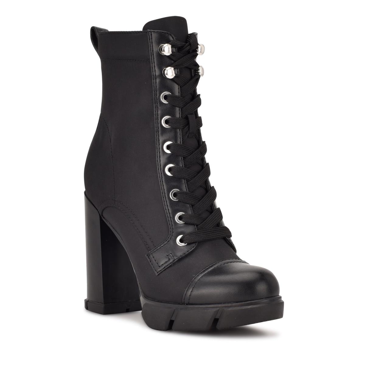 Botines Nine West Vega Tacón Mujer Negras | 7602YAFJS