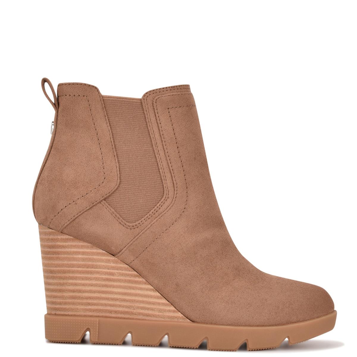 Botines Nine West Wayde Wedge Mujer Marrones | 8723KAVWF