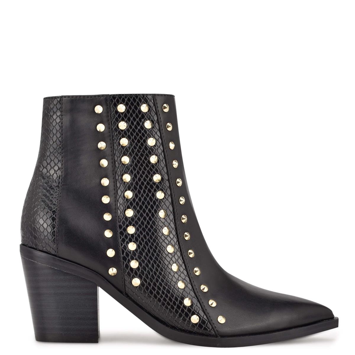 Botines Nine West What Studded Block Heel Mujer Negras | 1452OKVEF