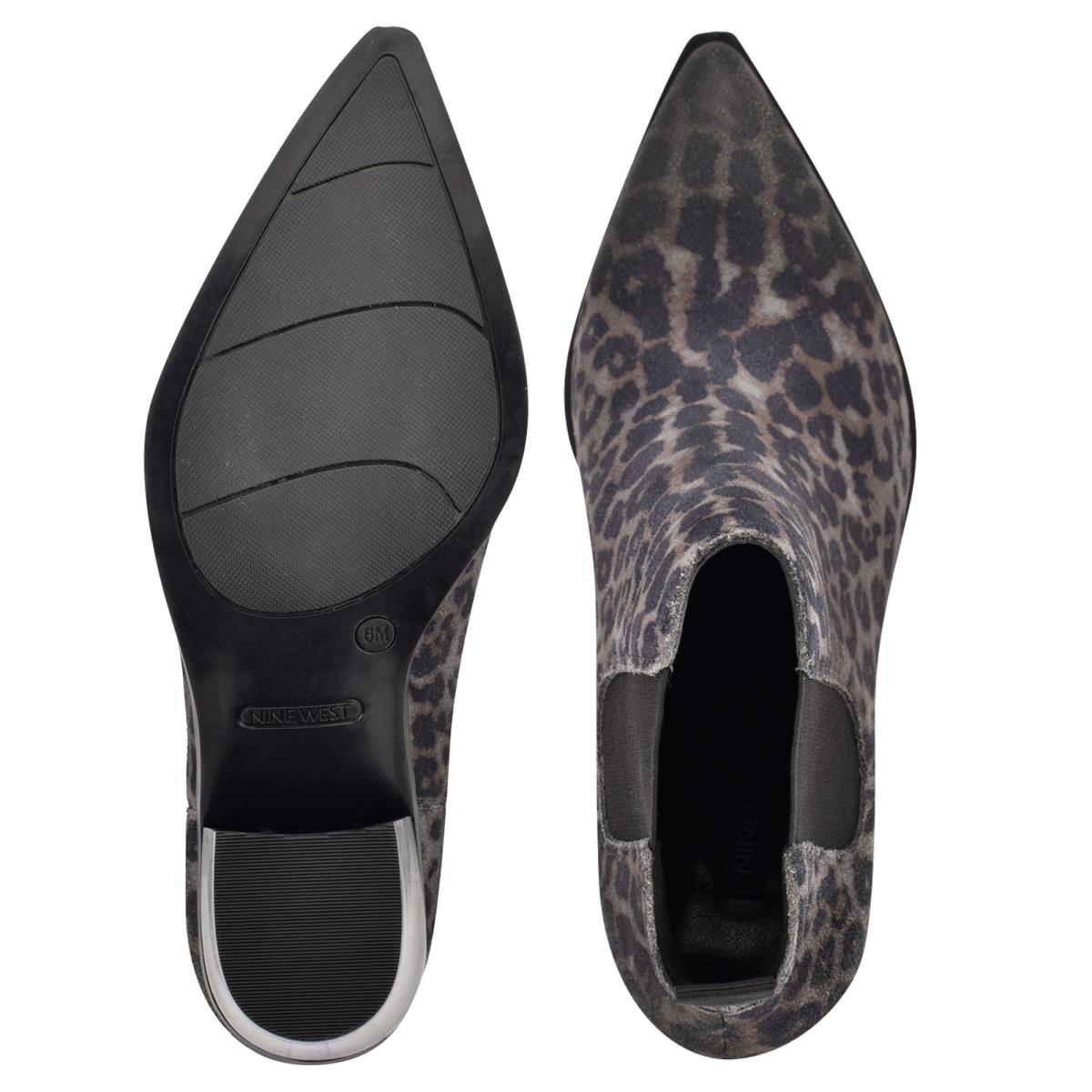 Botines Nine West Wyllis Block Heel Mujer Gris Leopardo | 0154PLCZQ