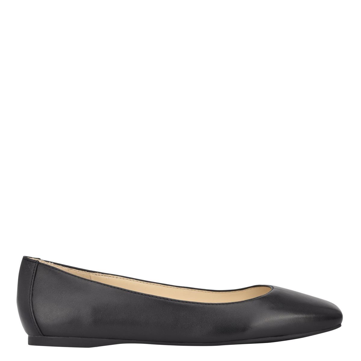 Flats Nine West Alena Square-Puntera Mujer Negras | 3049YOENW