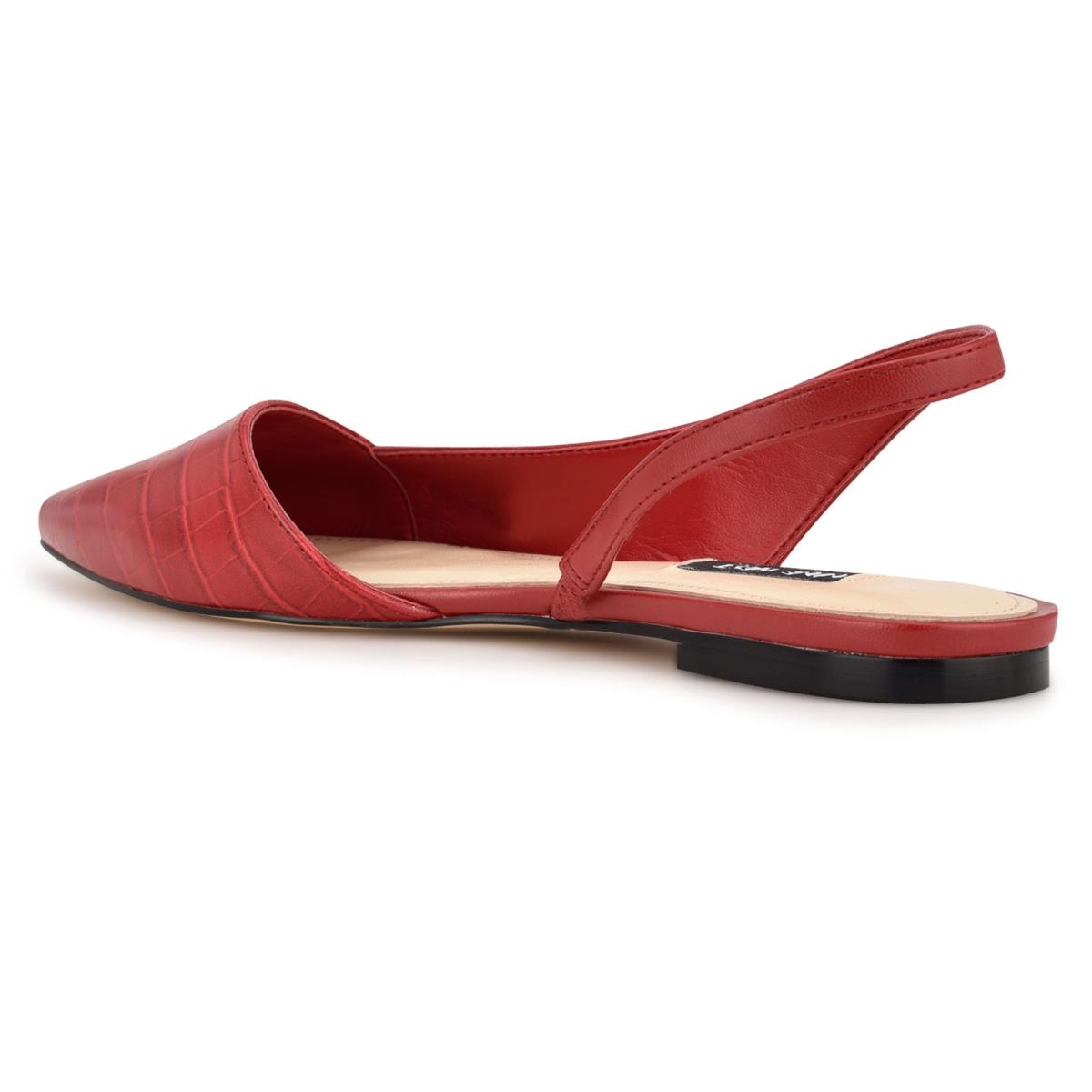 Flats Nine West Beads Destalonadas Pointy Puntera Mujer Rojas Rojas | 1860IAWEB