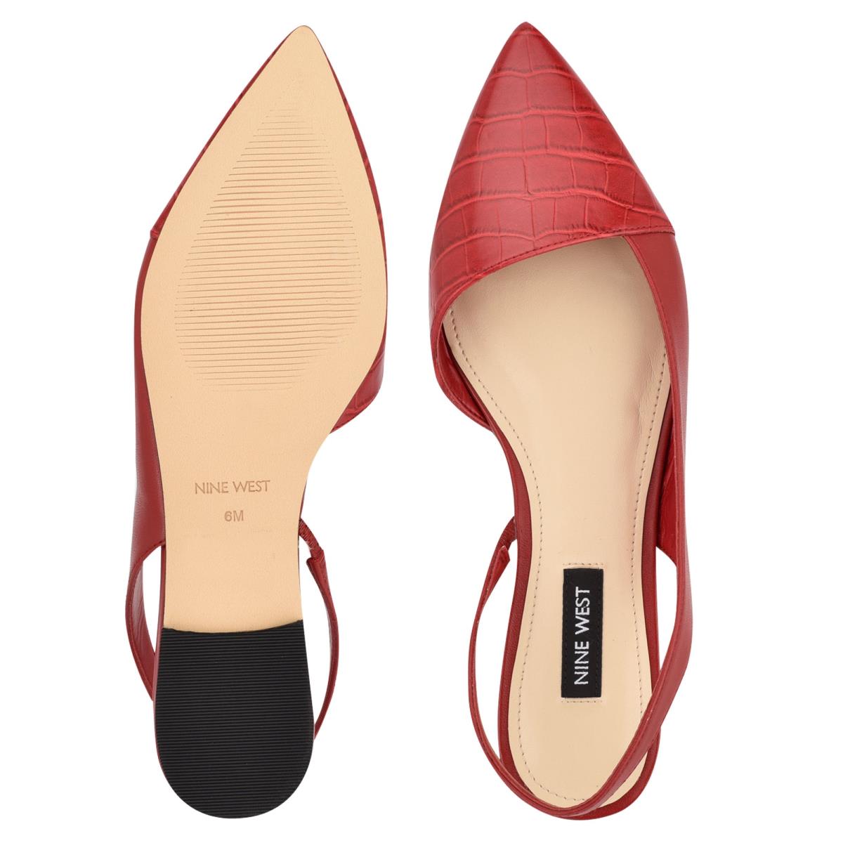 Flats Nine West Beads Destalonadas Pointy Puntera Mujer Rojas Rojas | 1860IAWEB