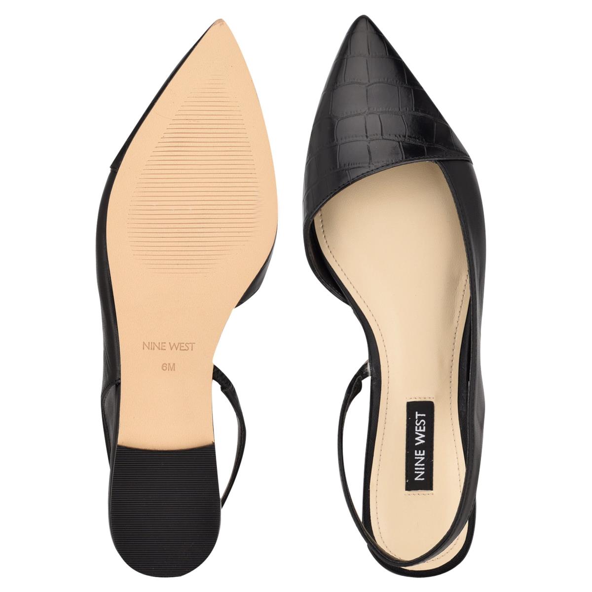 Flats Nine West Beads Destalonadas Pointy Puntera Mujer Negras Negras | 3867AFCBD