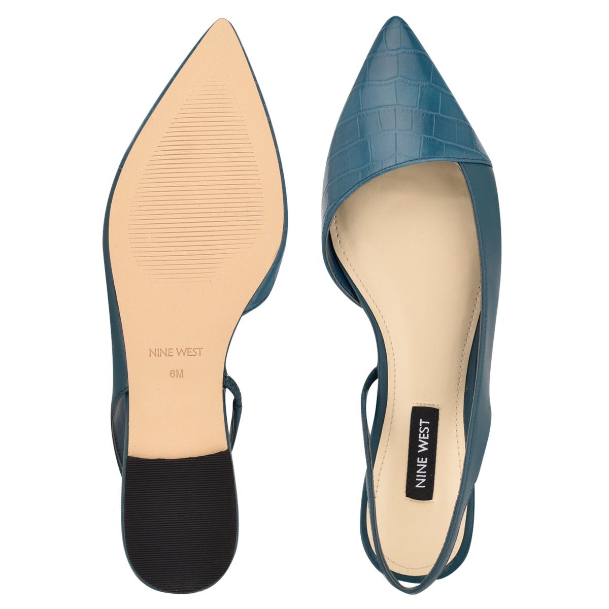 Flats Nine West Beads Destalonadas Pointy Puntera Mujer Turquesa Turquesa | 8159OQLTX