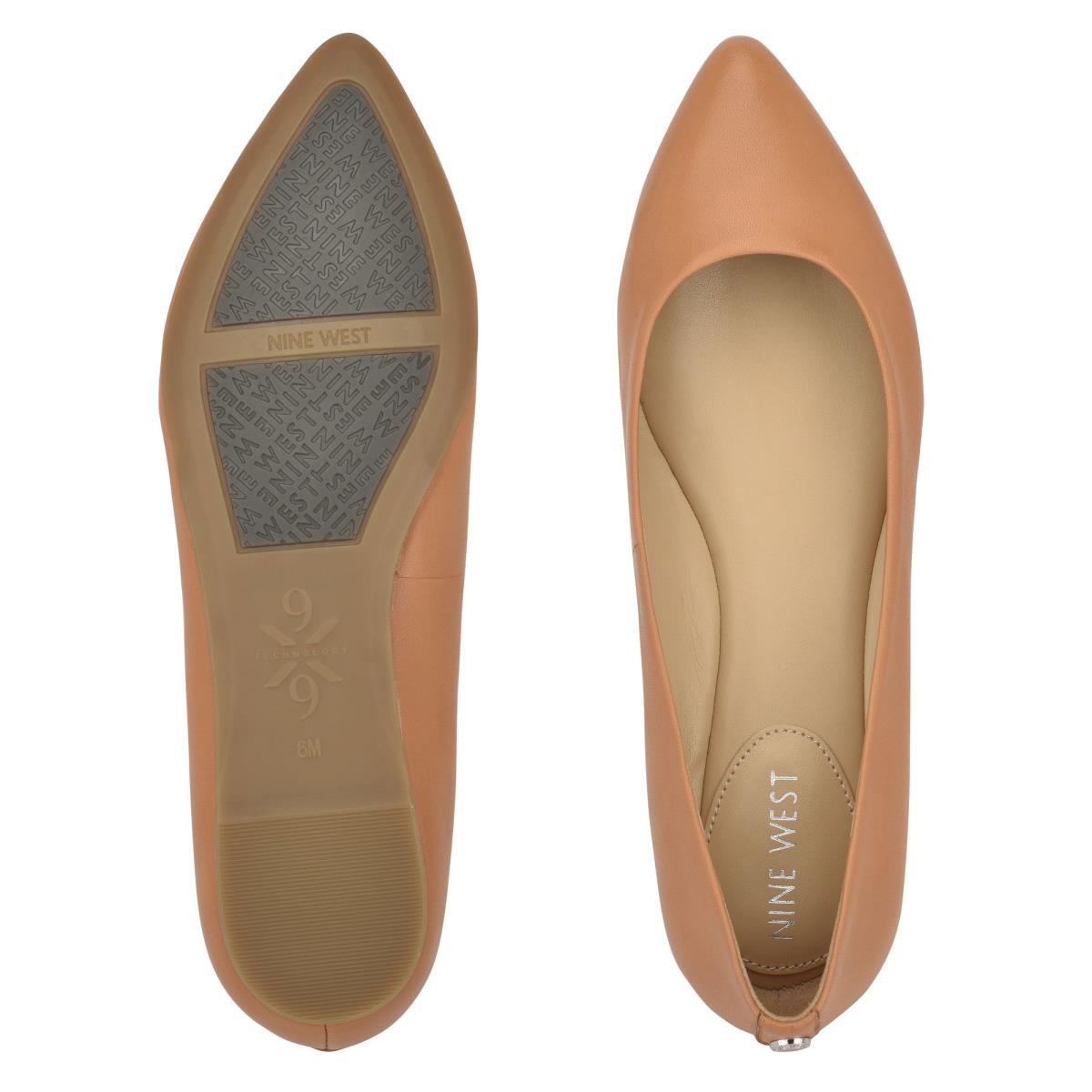 Flats Nine West Ferdi 9x9 Pointy Puntera Mujer Beige | 5048QPCKM