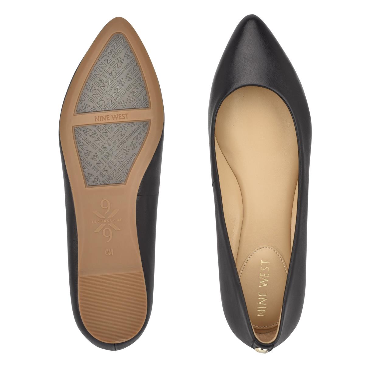 Flats Nine West Ferdi 9x9 Pointy Puntera Mujer Negras | 7602XSYUW