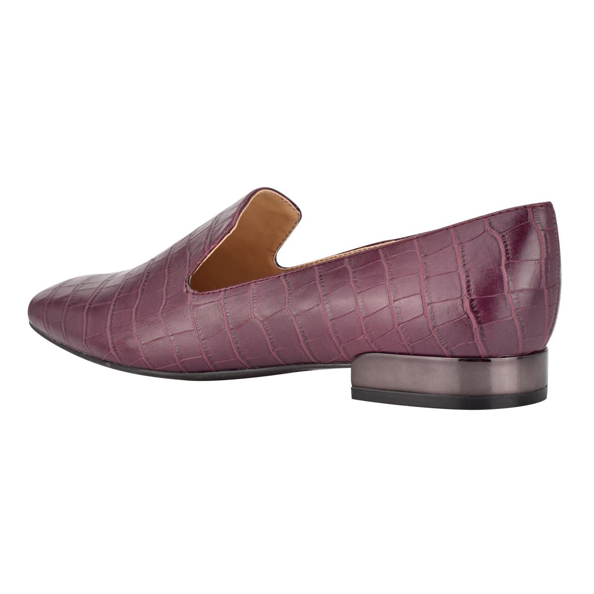 Flats Nine West Lisette Smoking Mujer Burdeos | 5281HIXWQ