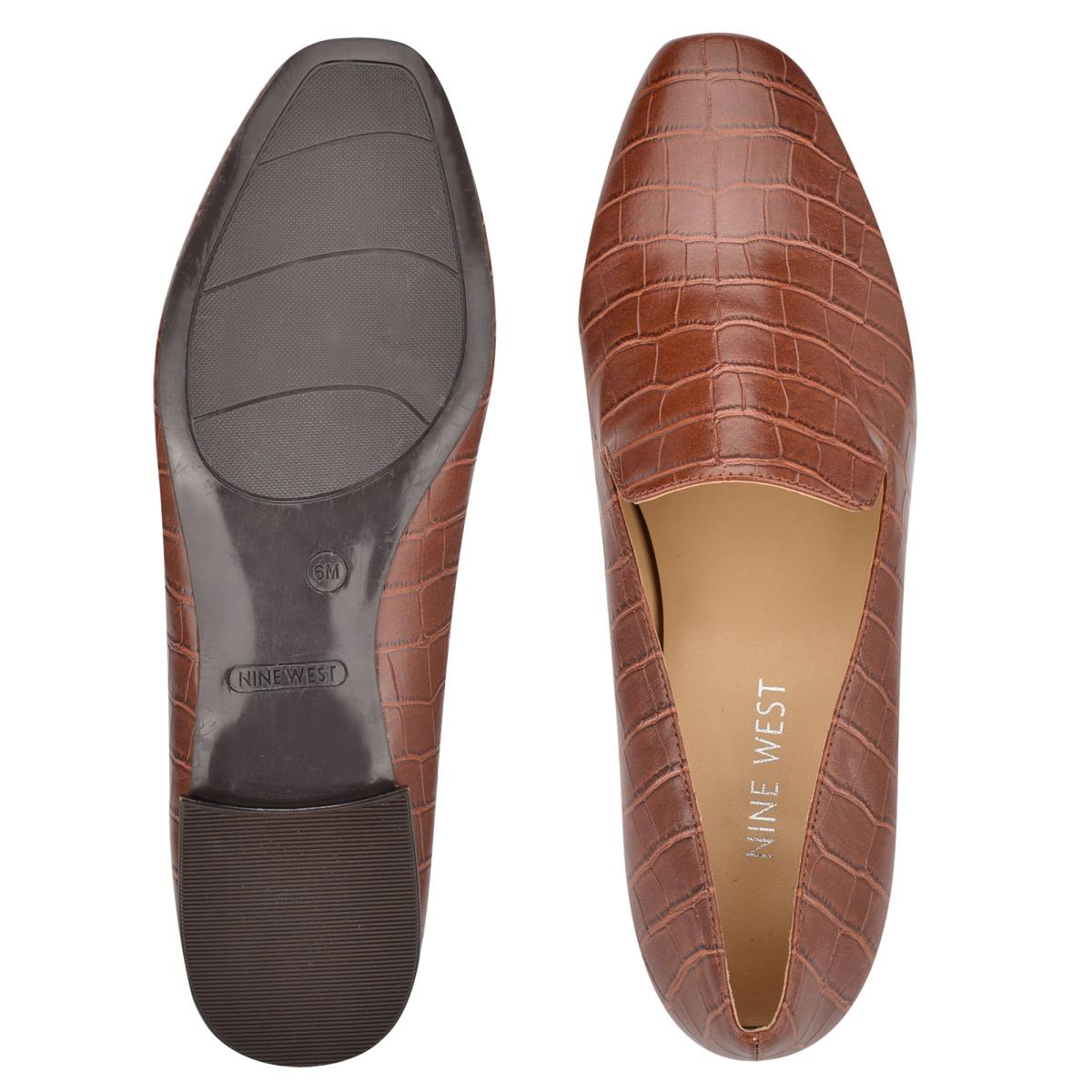 Flats Nine West Lisette Smoking Mujer Marrones | 5973DASWI