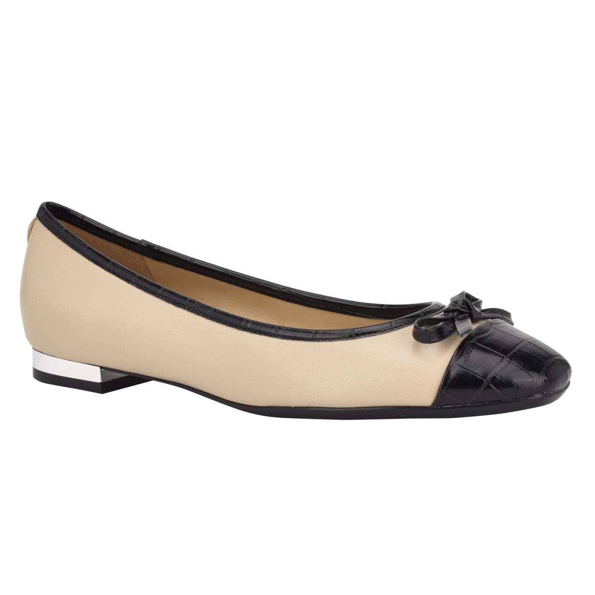 Flats Nine West Olly 9x9 Ballet Mujer Beige Negras | 2879NOCRY