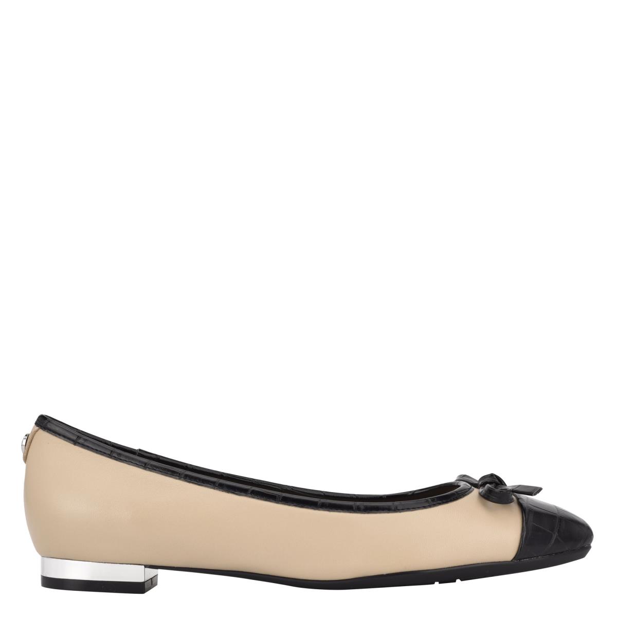 Flats Nine West Olly 9x9 Ballet Mujer Beige Negras | 2879NOCRY