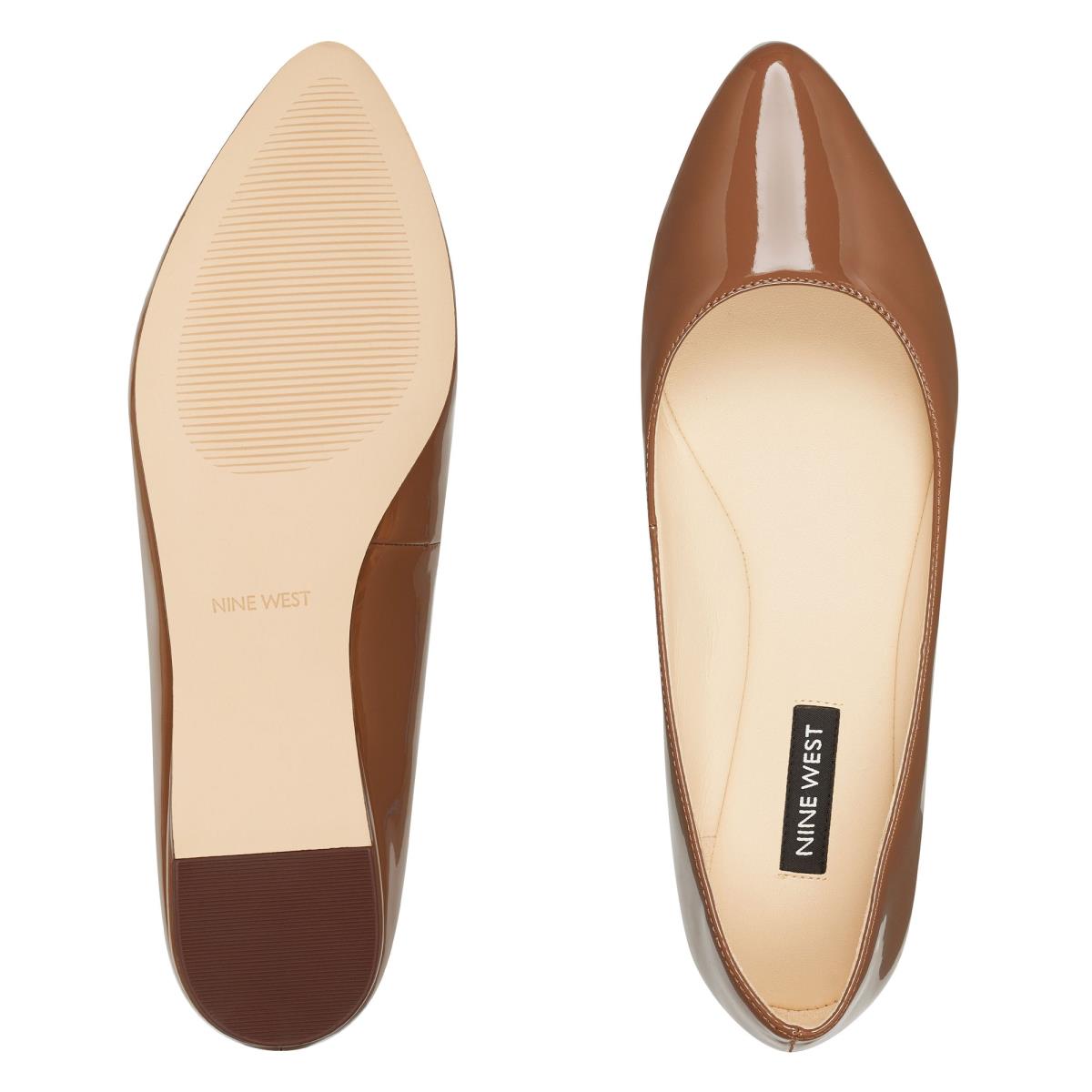 Flats Nine West Speakup Almond Puntera Mujer Beige Oscuro | 0412YFKSL