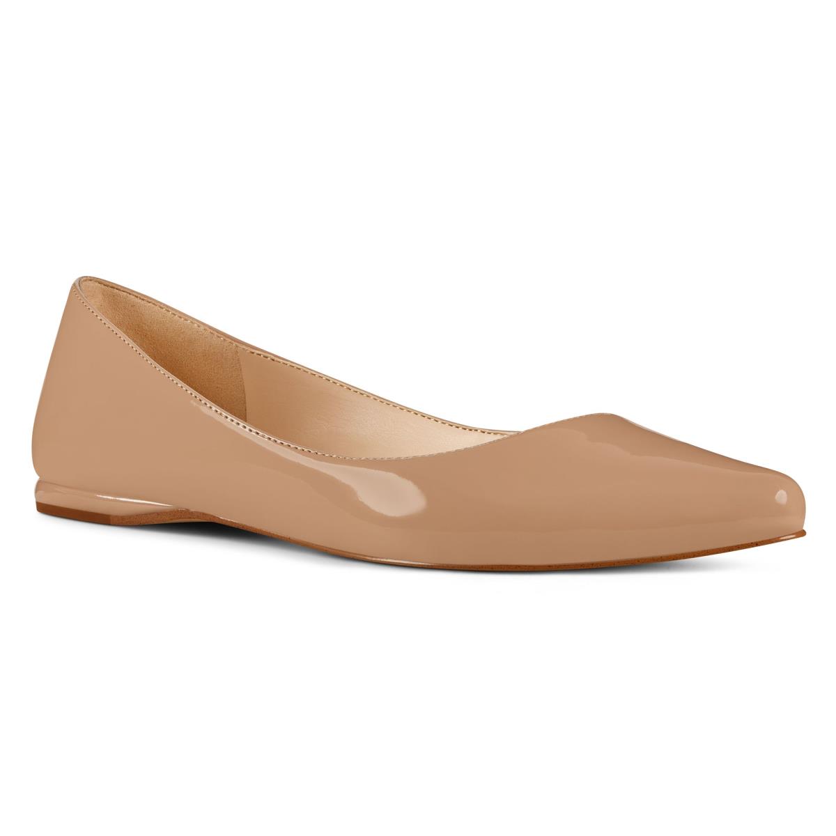 Flats Nine West Speakup Almond Puntera Mujer Gris Marrones | 5082MTDER