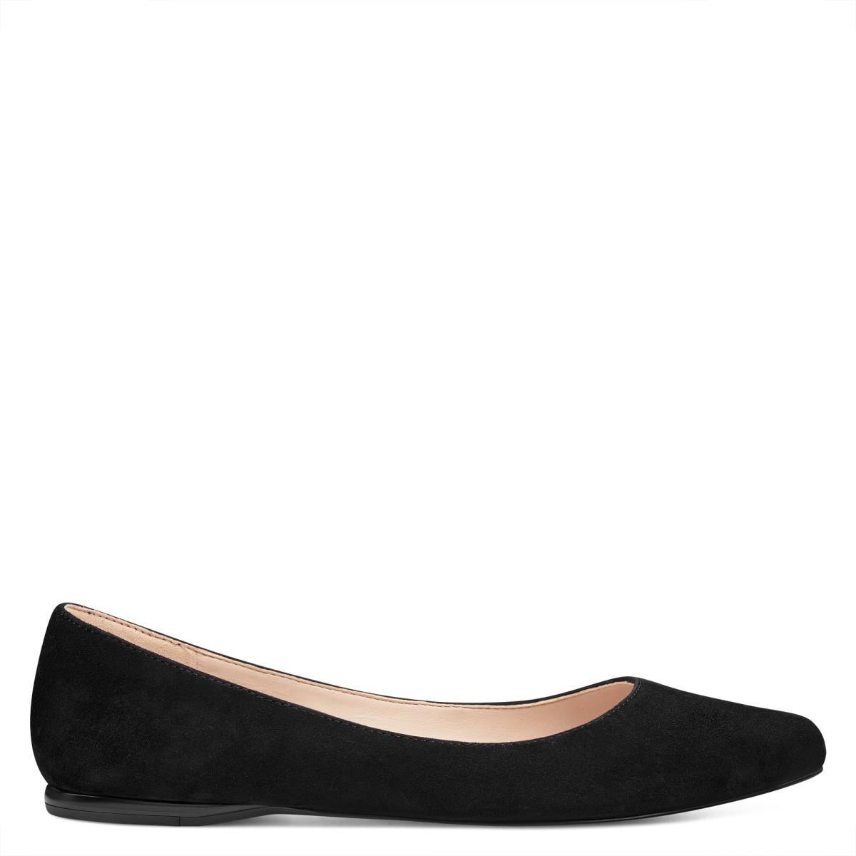 Flats Nine West Speakup Almond Puntera Mujer Negras | 6532OHLIC