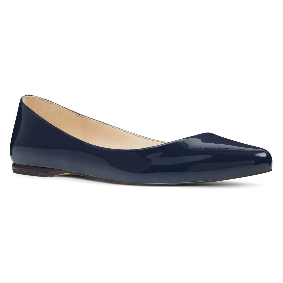 Flats Nine West Speakup Almond Puntera Mujer Azul Marino | 7325RBMZQ