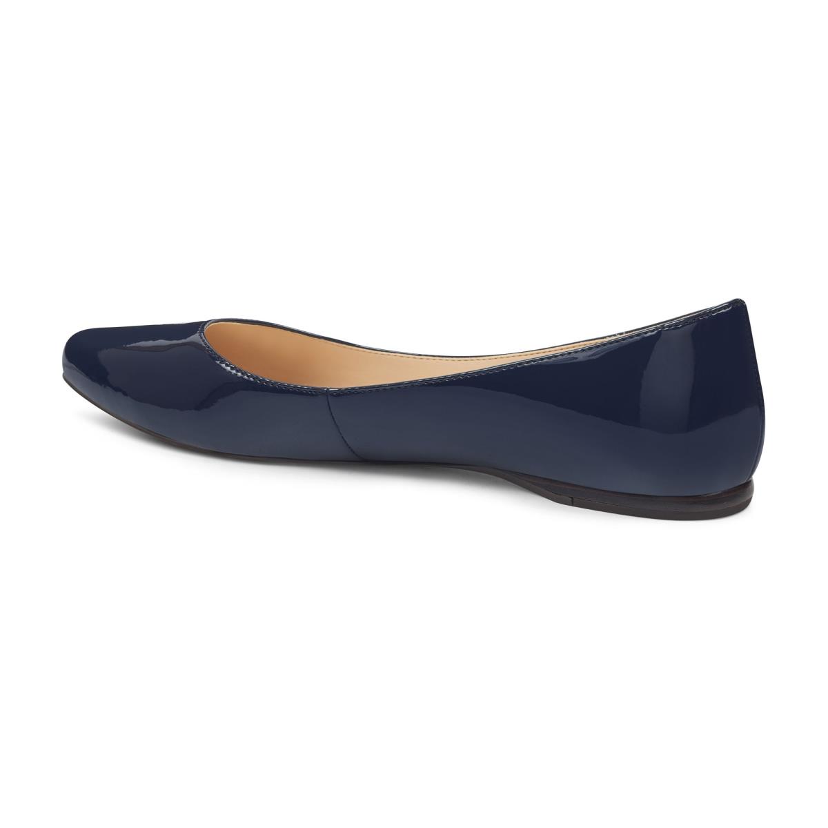 Flats Nine West Speakup Almond Puntera Mujer Azul Marino | 7325RBMZQ