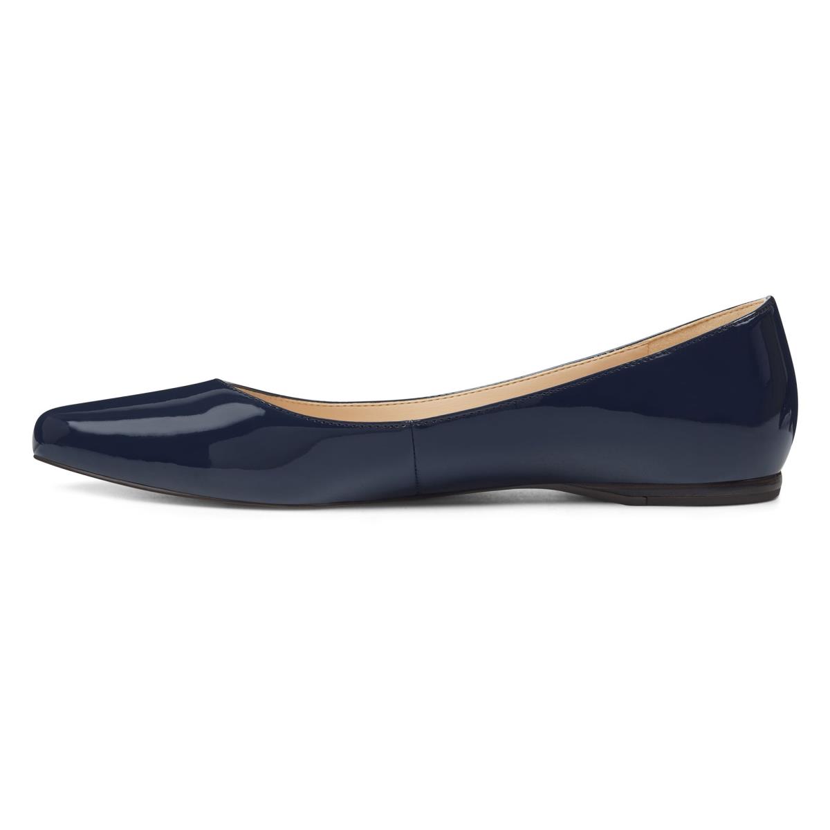 Flats Nine West Speakup Almond Puntera Mujer Azul Marino | 7325RBMZQ