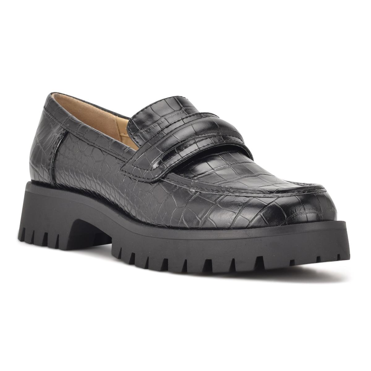 Loafers Nine West Garren Lug Sole Mujer Negras | 1847AGMSU