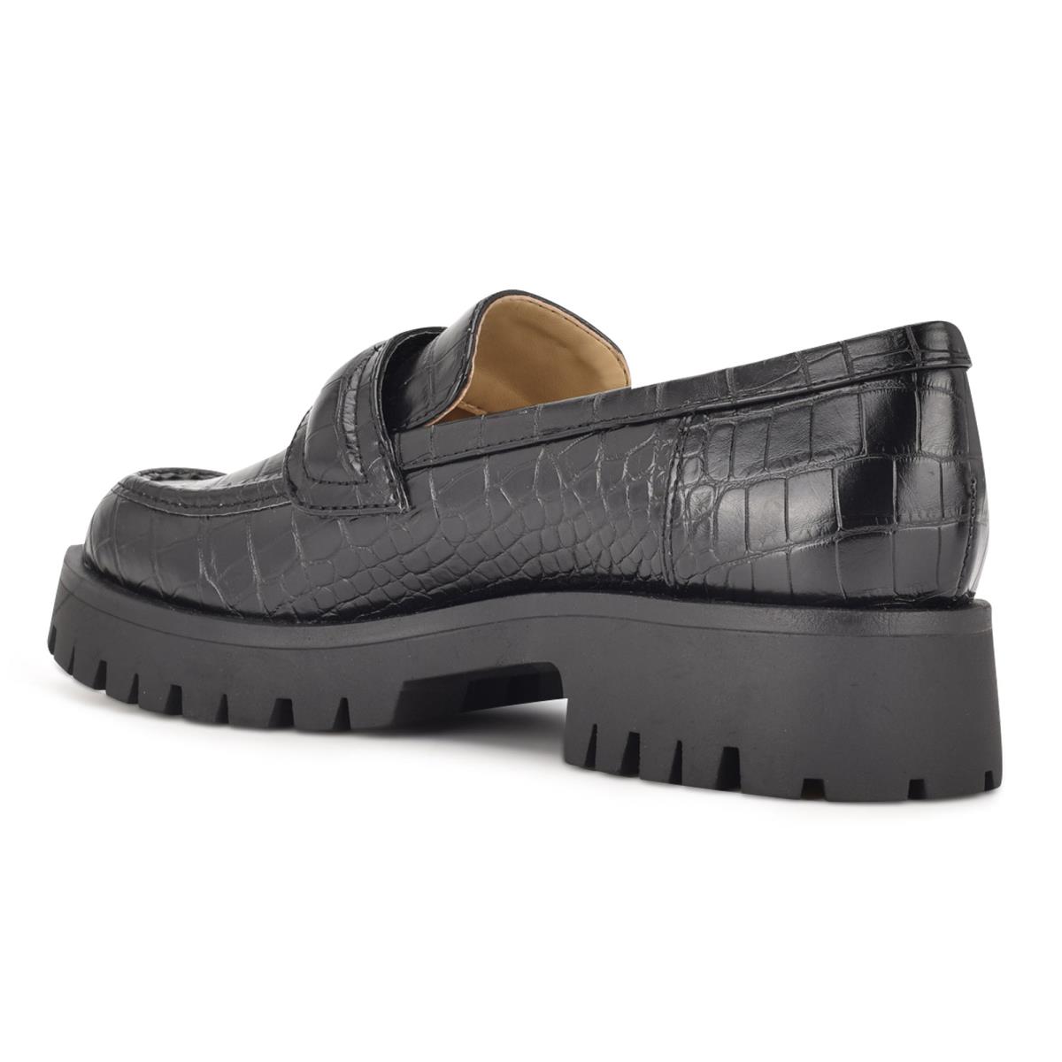 Loafers Nine West Garren Lug Sole Mujer Negras | 1847AGMSU