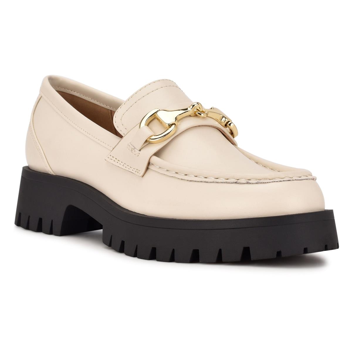 Loafers Nine West Gonehme Lug Sole Mujer Creme | 2573CMXNO