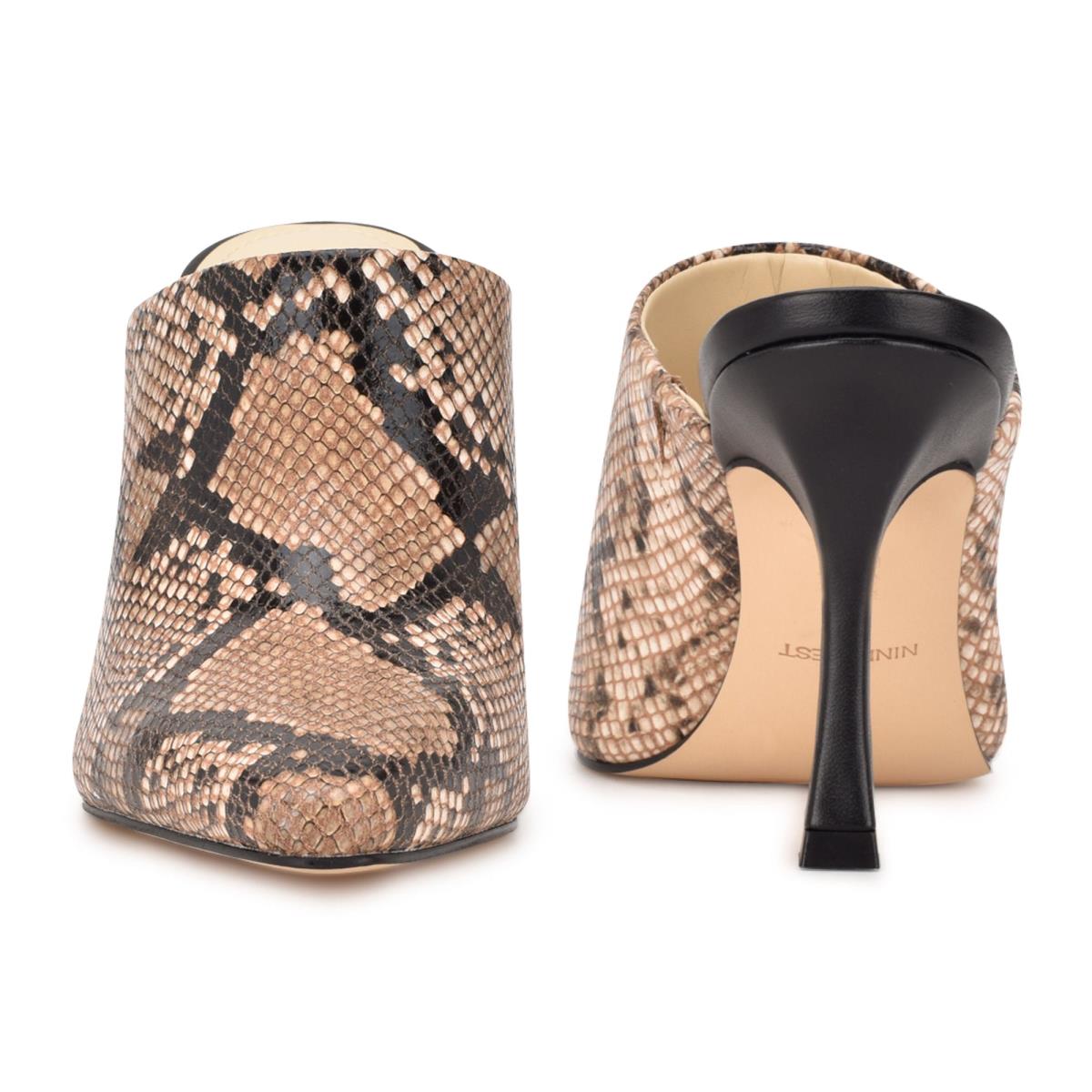 Mulas Nine West Ciao Heel Mujer Beige Serpent | 5413XJSHI