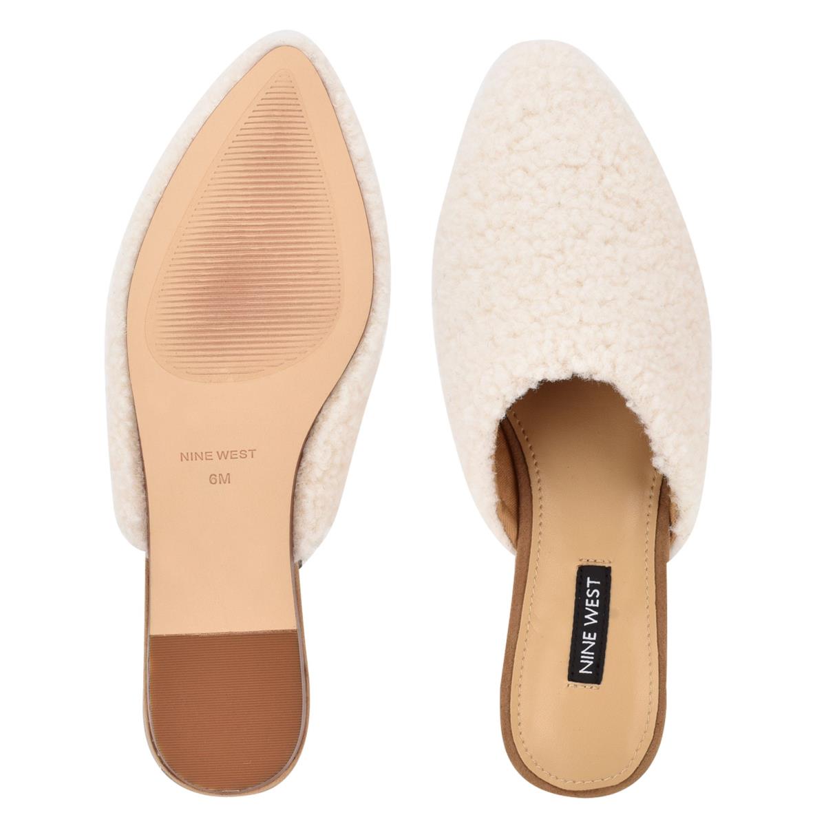 Mulas Nine West Furzy Pointy Puntera Mujer Creme | 5147ZPXYO